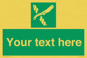 Custom sign safe condition Liferaft knife